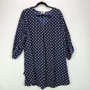 Mini Dress 2XL Women Polka Dots Casual Long Sleeve
